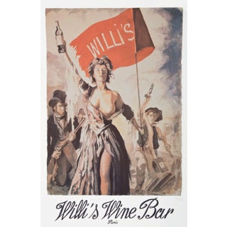 1990 Anthony Palliser Willi's Wine Bar Screen Print Poster For Sale