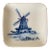 Antique Danish Blue and White Porcelain Jewelry Dish With Windmill by Royal Copenhagen For Sale