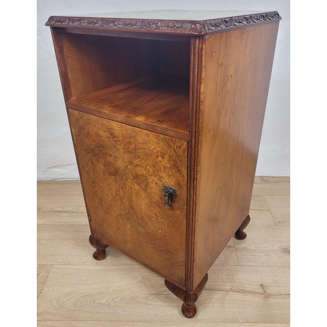 Mid-Century Modern Mid-Century Walnut Bedside Cabinet with Shell Carvings, 1960 For Sale - Image 3 of 18