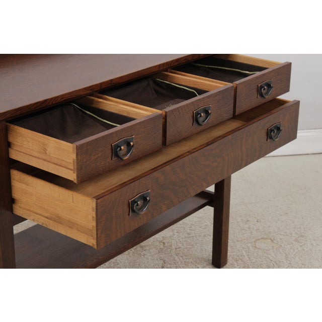1990s Stickley Mission Oak 4 Drawer Server For Sale - Image 5 of 16