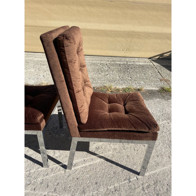 Late 20th Century Design Institute of America Chrome Side Chairs in the Style of Milo Baughman - a Pair For Sale In Chicago - Image 6 of 13