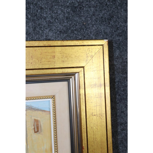 Gold Bright Impressionist Oil Painting of French Town Signed A. Roubaud Gilded Frame For Sale - Image 8 of 12