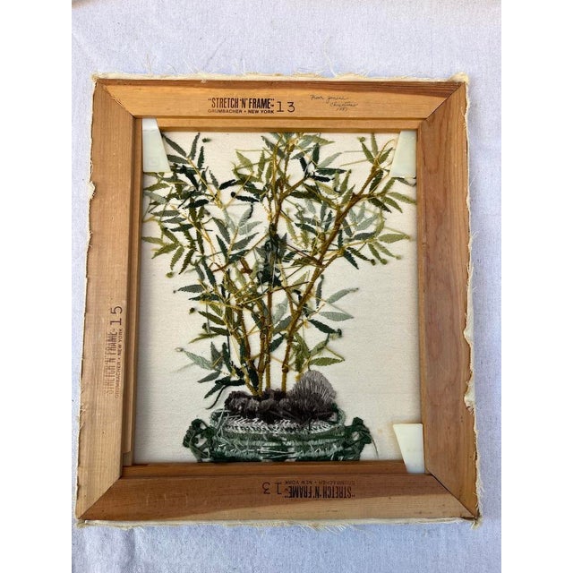 Chinoiserie Bamboo Embroidery Panel For Sale - Image 9 of 10