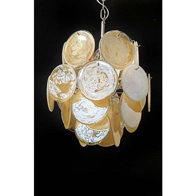 Vintage Italian Murano Chandelier with 24 Gold Disks, 1990s For Sale - Image 11 of 13