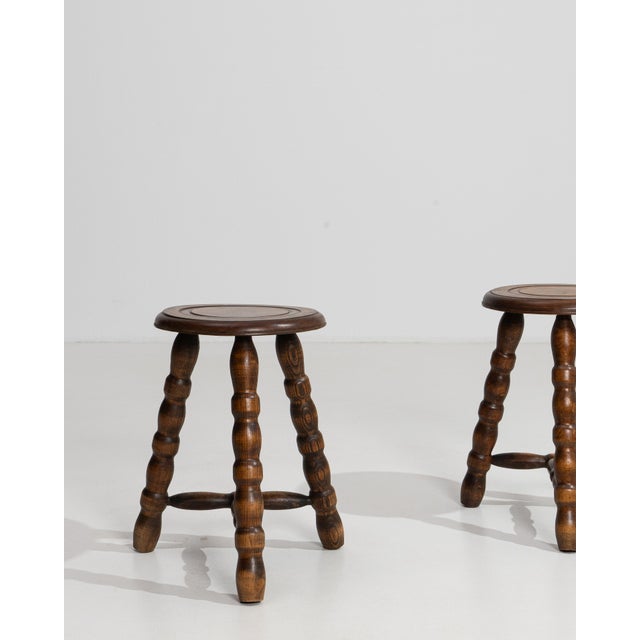 1970s 1970s Pair Of French Bobbin Stools For Sale - Image 5 of 11