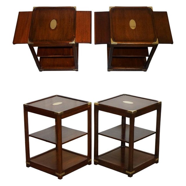 Vintage Military Campaign Brass Side Tables from Kennedy London, Set of 2 For Sale - Image 14 of 14