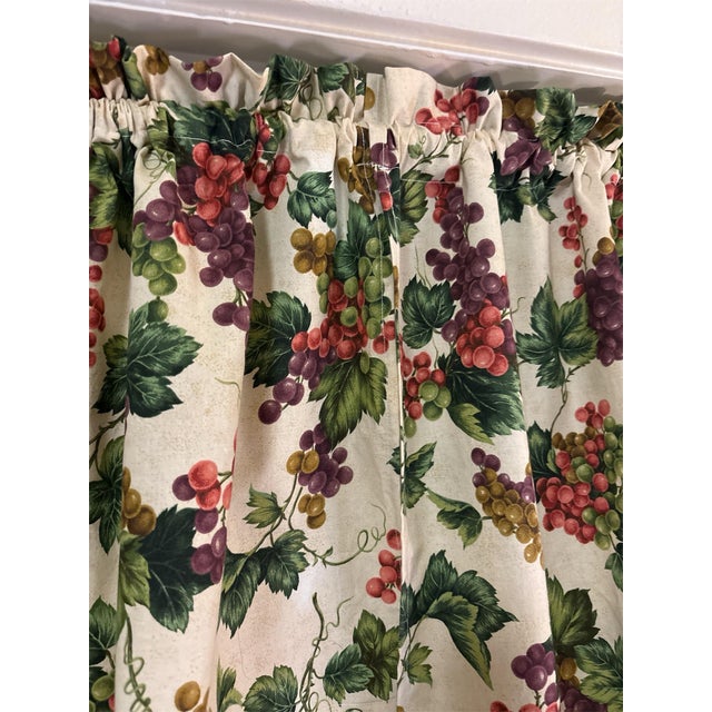 Boho Chic Vintage Upcycled Grapevine Curtains Set of 3 Items 90 Wide X 52 Length For Sale - Image 3 of 5