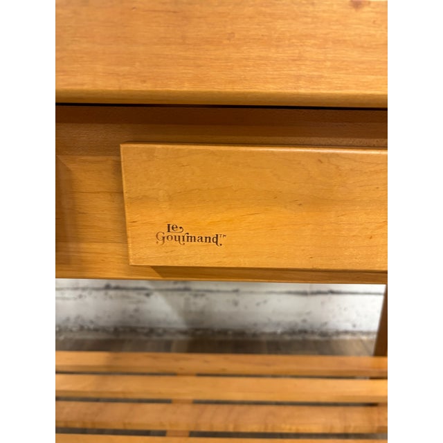 Brown Le Gourmand Kitchen Island Butcher Block Table With Storage For Sale - Image 8 of 15