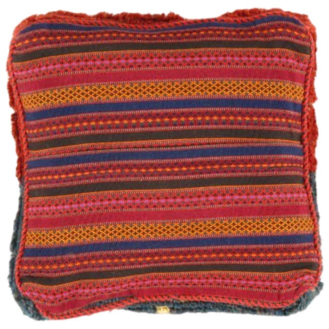 This Gabbeh pillow is made of high-quality LAMBS WOOL The piece was crafted with good workmanship. Gabbeh rugs are made by...