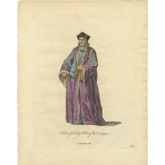 Jeffreys, Habit of King Henry VII in 1490, 1757, Engraving For Sale - Image 3 of 8