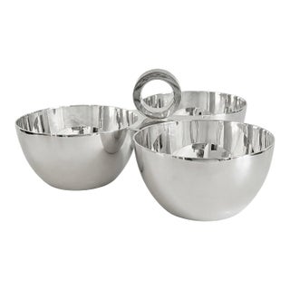 Ralph Lauren Silverplate Triple Nut Serving Bowl For Sale