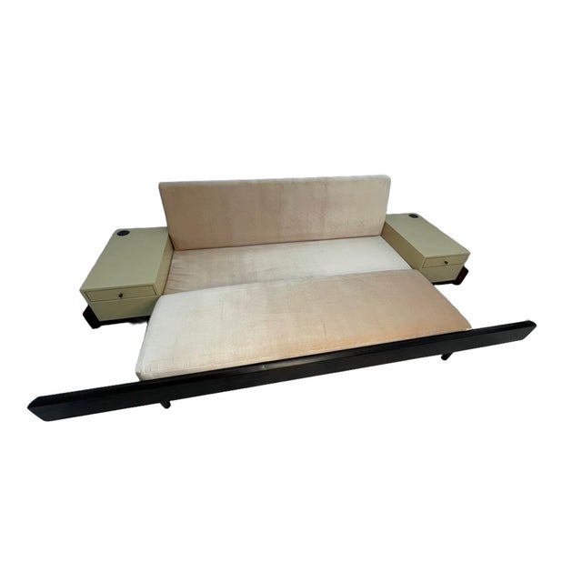 1990s Custom Convertible Daybed Sofa With Integrated Side Tables, Sleeper Function & Power Outlets, Circa 1990s For Sale - Image 5 of 13