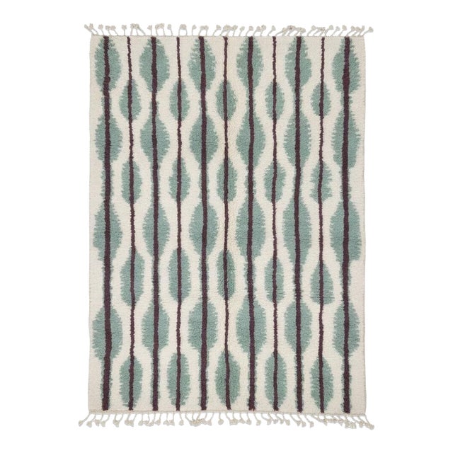 Sage Green Moroccan Rug - 9.8 X 6.8 Ft For Sale