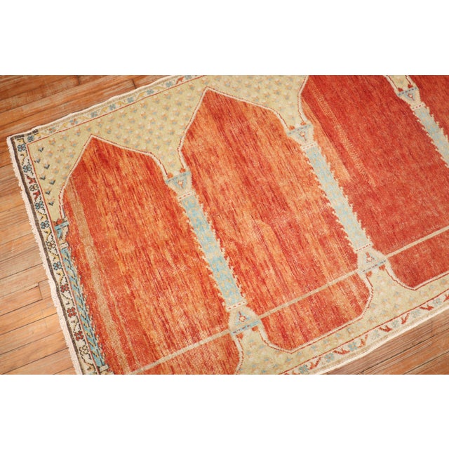 Antique Zabihi Collection Turkish Column Scroll Runner - 4' x 11'7" For Sale - Image 4 of 9