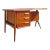 Teak Boomerang Writer's Desk With Floating Drawer Bank and Front Display | Mid Century Atomic in the Style of Kai Kristiansen For Sale