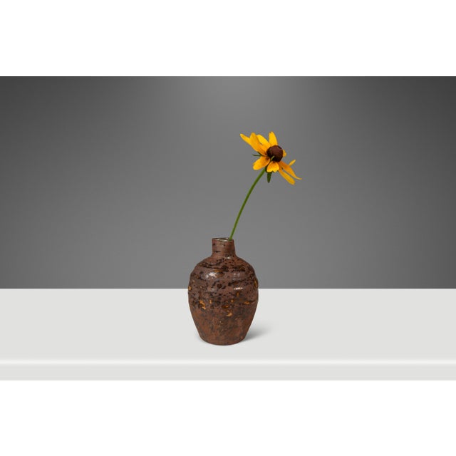 Set of Two (2) Miniature Vintage Ceramic Japanese Shigaraki Yaki Ikebana Flower Vases Vessels, Japan, C. 1960s For Sale - Image 11 of 18