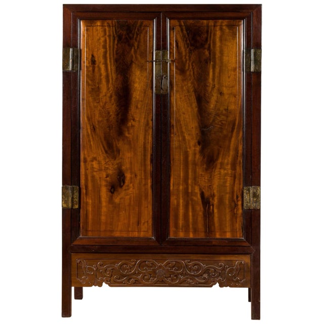 Chinese Two-Toned Early 20th Century Cabinet with Carved Apron and Inner Drawers For Sale - Image 13 of 13