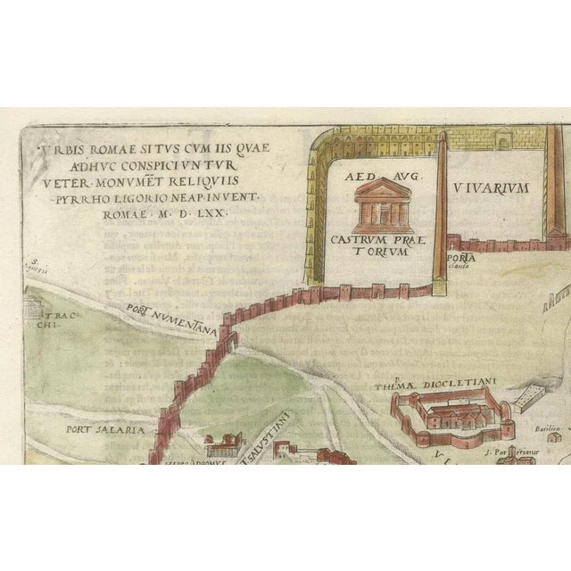 Map of Ancient Rome with Monuments by Ligorio and Braun & Hogenberg, 1572 For Sale - Image 3 of 8