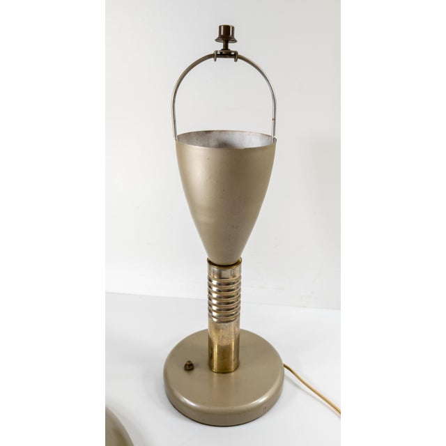 Mid-Century Modern Industrial Space Age Bauhaus Max Schumacher Style Table Lamp For Sale - Image 9 of 12