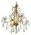 Gilded Bronze and Crystal 3-Light Chandelier, 1980s For Sale