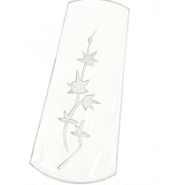 Mid-Century Modern Mid 20th Century Mid-Century Modern 6 Light Etched Glass Panels Maple Leaf Design Chandelier For Sale - Image 3 of 8
