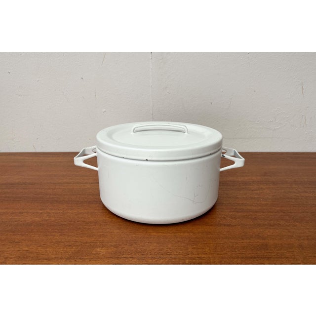 Mid-Century Modern White Enamel Pot by Seppo Mallat for Finel, 1960s For Sale - Image 17 of 18