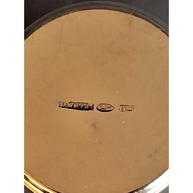 Vintage Hazorfim Sterling Silver Kiddush Cup Grape Motif Gold Wash Interior 47g For Sale - Image 15 of 17