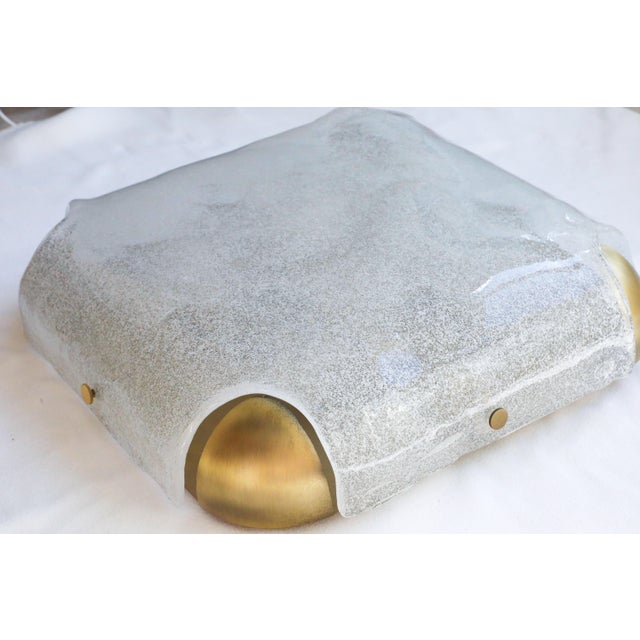 Gold Vintage Glass and Brass Ceiling Light from Kaiser Leuchten, 1960s For Sale - Image 8 of 15