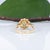 Green 1Ct Demantoid Garnet Ring With Earth Mined Diamonds Halo: Solid 14k Gold, 6mm, Size 6.75 For Sale - Image 8 of 9