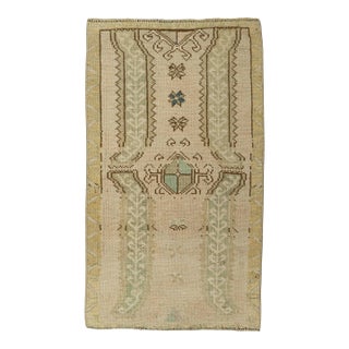 Turkish Mini Rug Oriental Hand Knotted Vintage Rug 1'8" x 2'11" #21199 For Sale