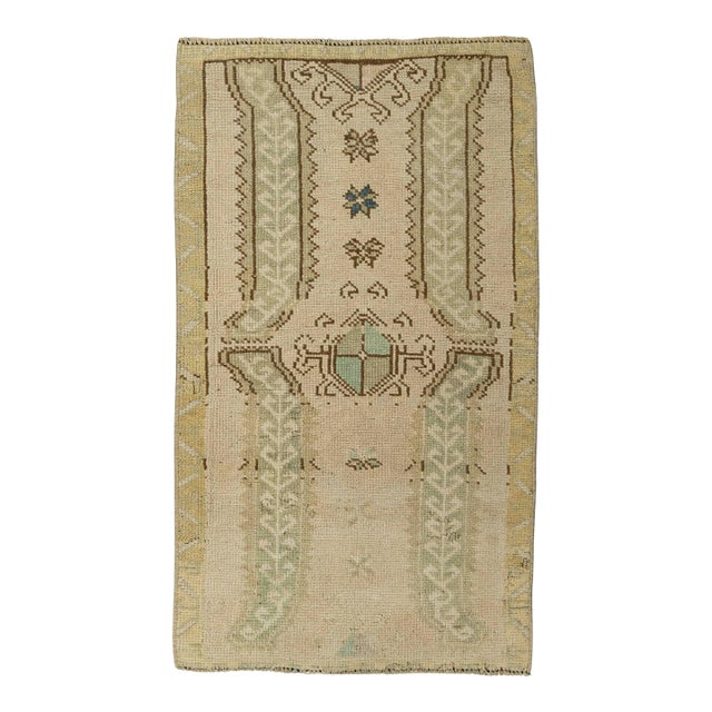 Turkish Mini Rug Oriental Hand Knotted Vintage Rug 1'8" x 2'11" #21199 For Sale