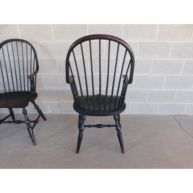 Great Windsor Chair Co Continuous Arm Bow Back Windsor Chairs - Set of 4 For Sale - Image 9 of 16