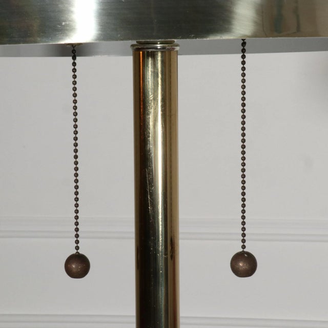 1960s Brass Deco Pagoda Floor and Table Lamps after Walter Von Nessen - A Pair For Sale - Image 5 of 12