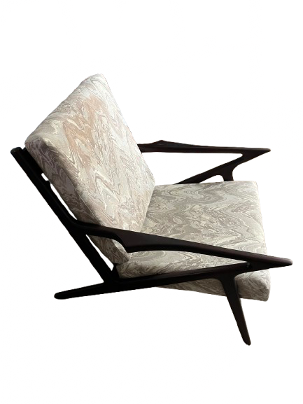 1990 Joan Carson ポストモダンアートミラー Pair of Mid Century Modern Poul Jensen Interpretation Z Arm Chair