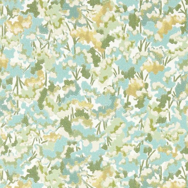 Harlequin Tree Tops Wallpaper in Honey/Clover/Sky - a Sample For Sale