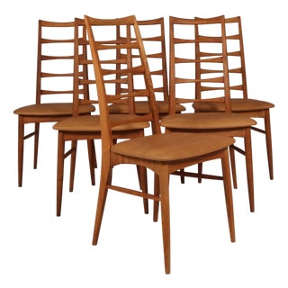 Dining Chairs in Oak & Leather from Niels Koefoed, Denmark, 1960s, Set of 6 For Sale
