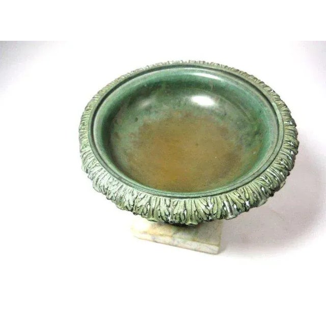 19th Century 19th Century Grand Tour Beaux Arts Bronze on White Marble Plinth Tazza Urn For Sale - Image 5 of 11