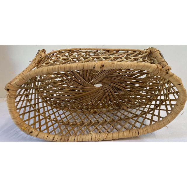 Brown Vintage Wicker Plant Stand For Sale - Image 8 of 10