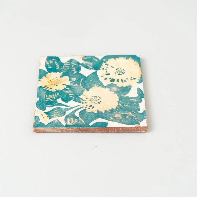 Spanish Decorative Ceramic Tile of Casa Vicens by Antoni Gaudí For Sale - Image 4 of 11