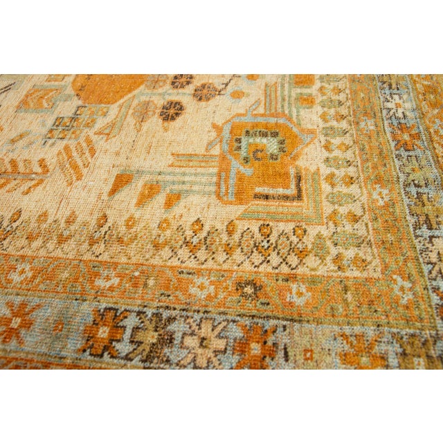 Tan Antique Persian Afshar Handmade Tan & Orange Wool Rug With Allover Design For Sale - Image 8 of 9