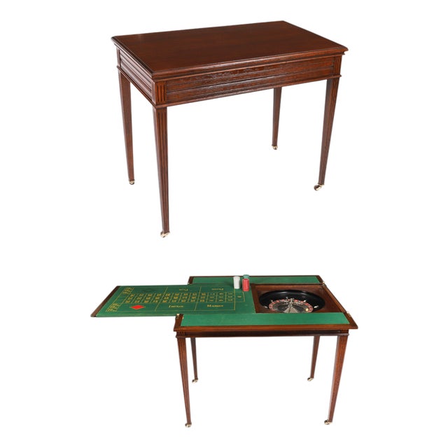 Antique French Oak Roulette Table, 19th Century For Sale