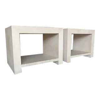 Mid Century Modern Travertine End Tables For Sale