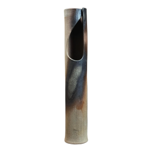 Seiko Kato Behr (Japanese, 1941-2010) - Vintage Large Raku Ceramic Ikebana Vase, Signed