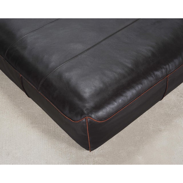 Rolf Benz German Leather 950 Floor Cushion Pouf Ottoman 3 Ft For Sale - Image 15 of 17