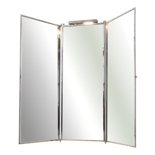 Vintage French Brot Triptych Mirror, 1920 For Sale