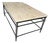 Premium Ethan Allen Vida Fossilized Stone-Top Coffee Table (138340s) in Paris Iron For Sale