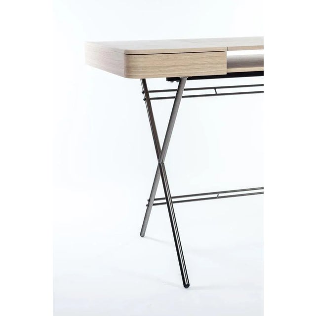 Contemporary Cosimo Desk with Natural Oak Veneer Top by Marco Zanuso Jr. for Adentro For Sale - Image 3 of 8