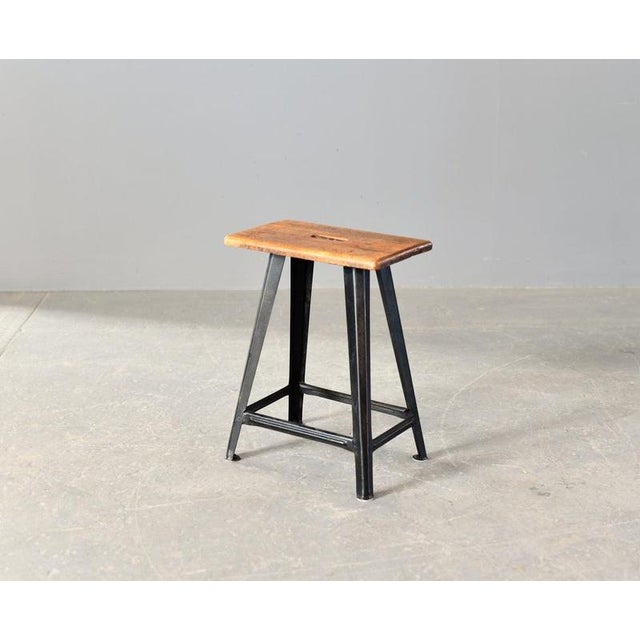 Industrial Factory Stool by Rowac, 1920s For Sale - Image 4 of 4