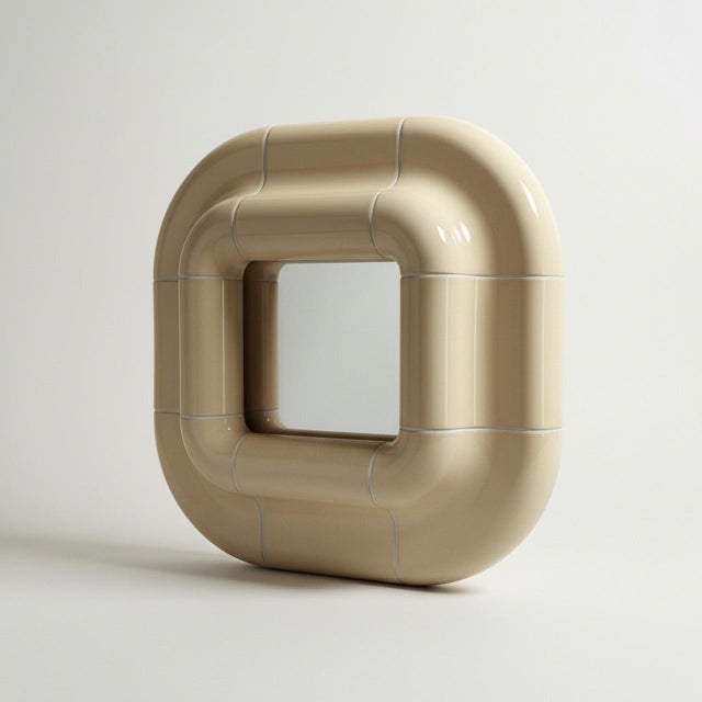 Lolo Mirror in Soft Butter by Tilecito For Sale - Image 6 of 7