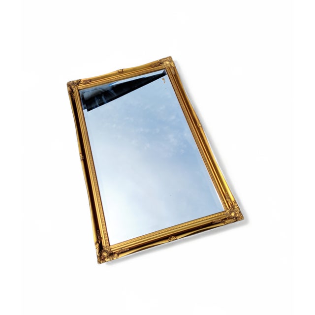 Antique French Louis XV Rococo Revival Facet-Cut Wall Mirror with Ornate Giltwood Frame, 1900s For Sale - Image 4 of 12